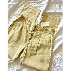 Sundance Quinn Button Front Linen Blend Slouchy Pants